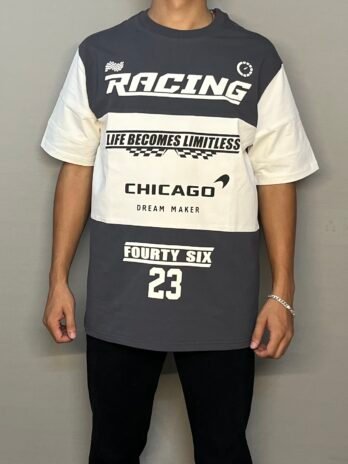 GREY RACING T-SHIRT