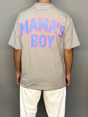 GREY MAMA’S BOY T-SHIRT